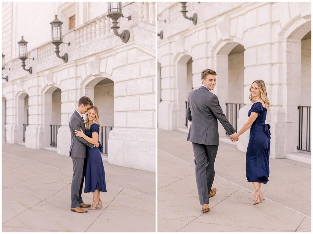 Engagement couple at Detroit Institute of arts