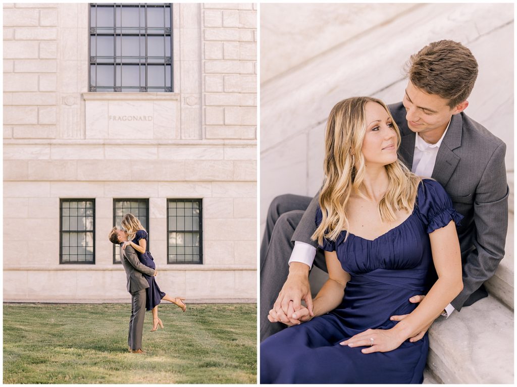 Engagement couple at Detroit Institute of arts